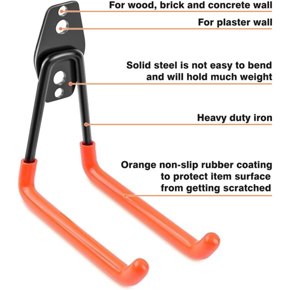 Garage Hooks Heavy Duty 14 Pack, Steel Garage Storage Hooks, Tool Hangers for Ga - Picture 3 of 7